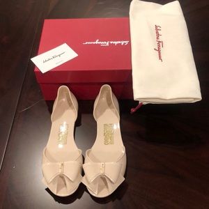 Salvatore Ferragamo Jelly Barbados Bow Flats